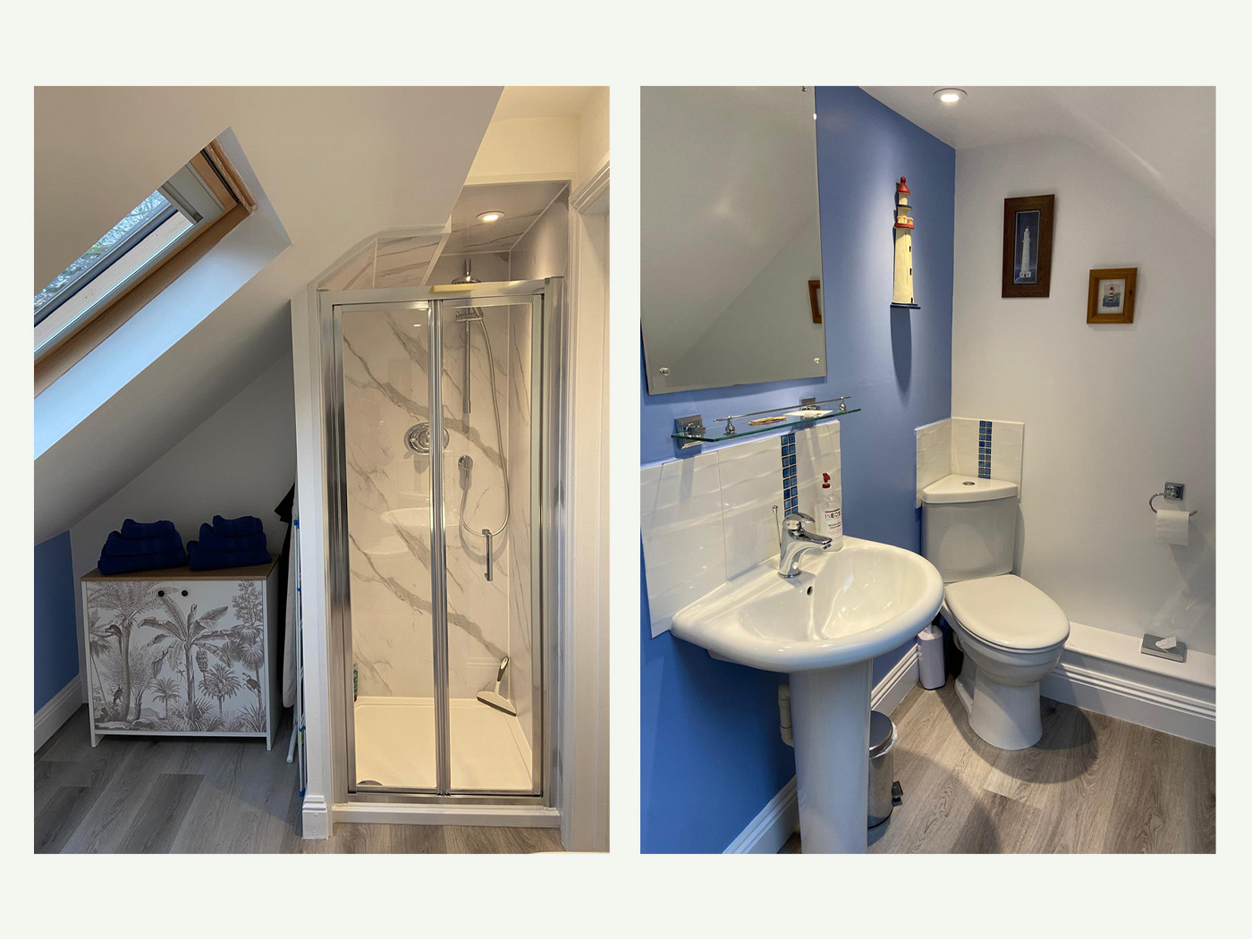 Bathroom and shower in our Kintbury Airbnb apartment